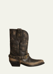 WISH STAR LOW SHINY LEATHER UPPER BELT AND CHAIN