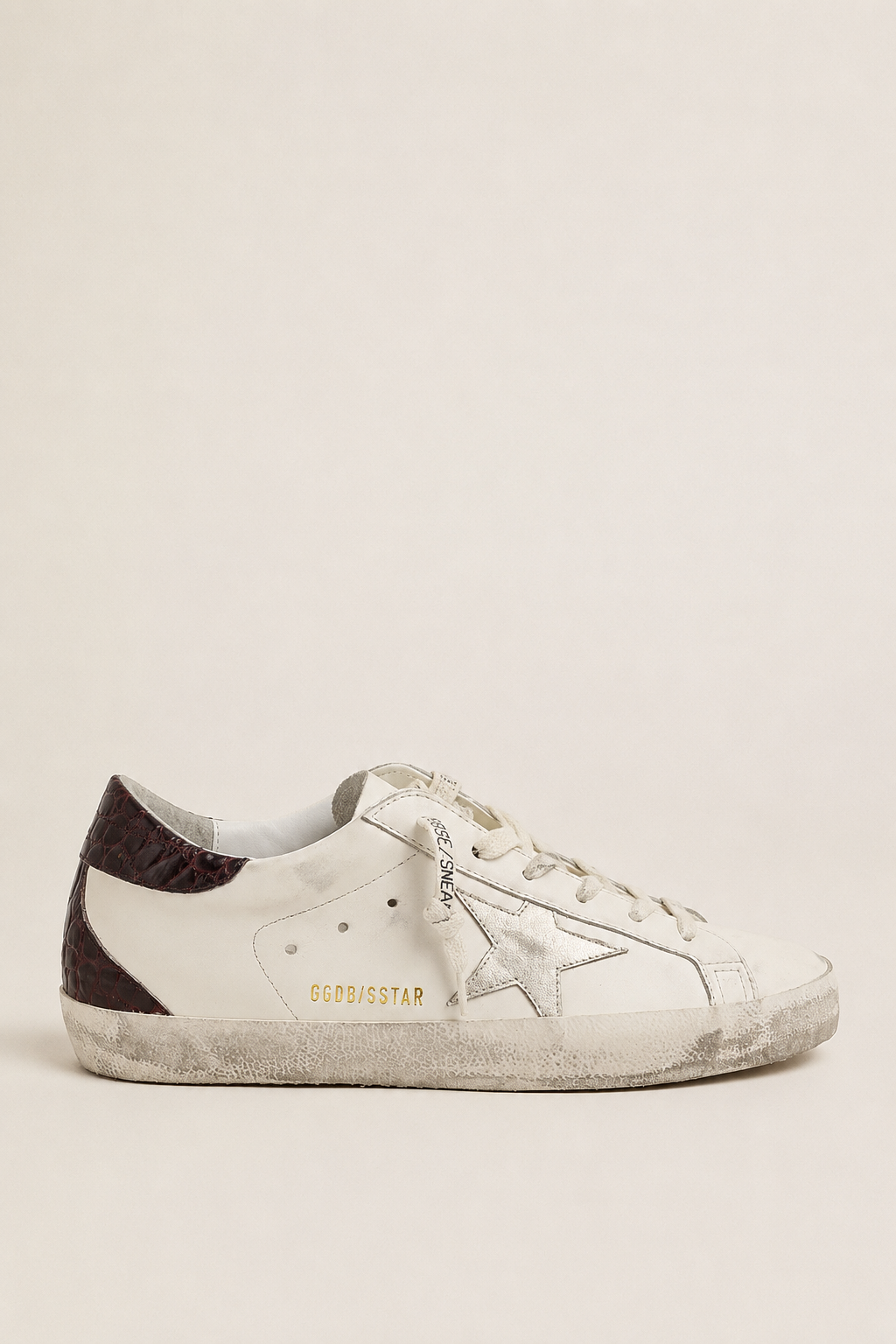 SUPER STAR LEATHER UPPER AND TOE LAMINATED STAR COCCO PRINT HEEL AND SPUR