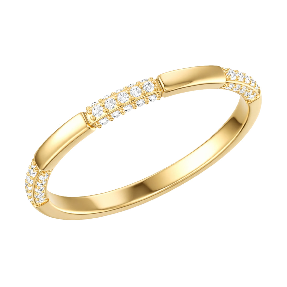 ANILLO BANDA ORO Y BRILLANTES