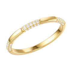 ANILLO BANDA ORO Y BRILLANTES