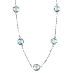 COLLAR PLATA Y TOPACIO AZUL
