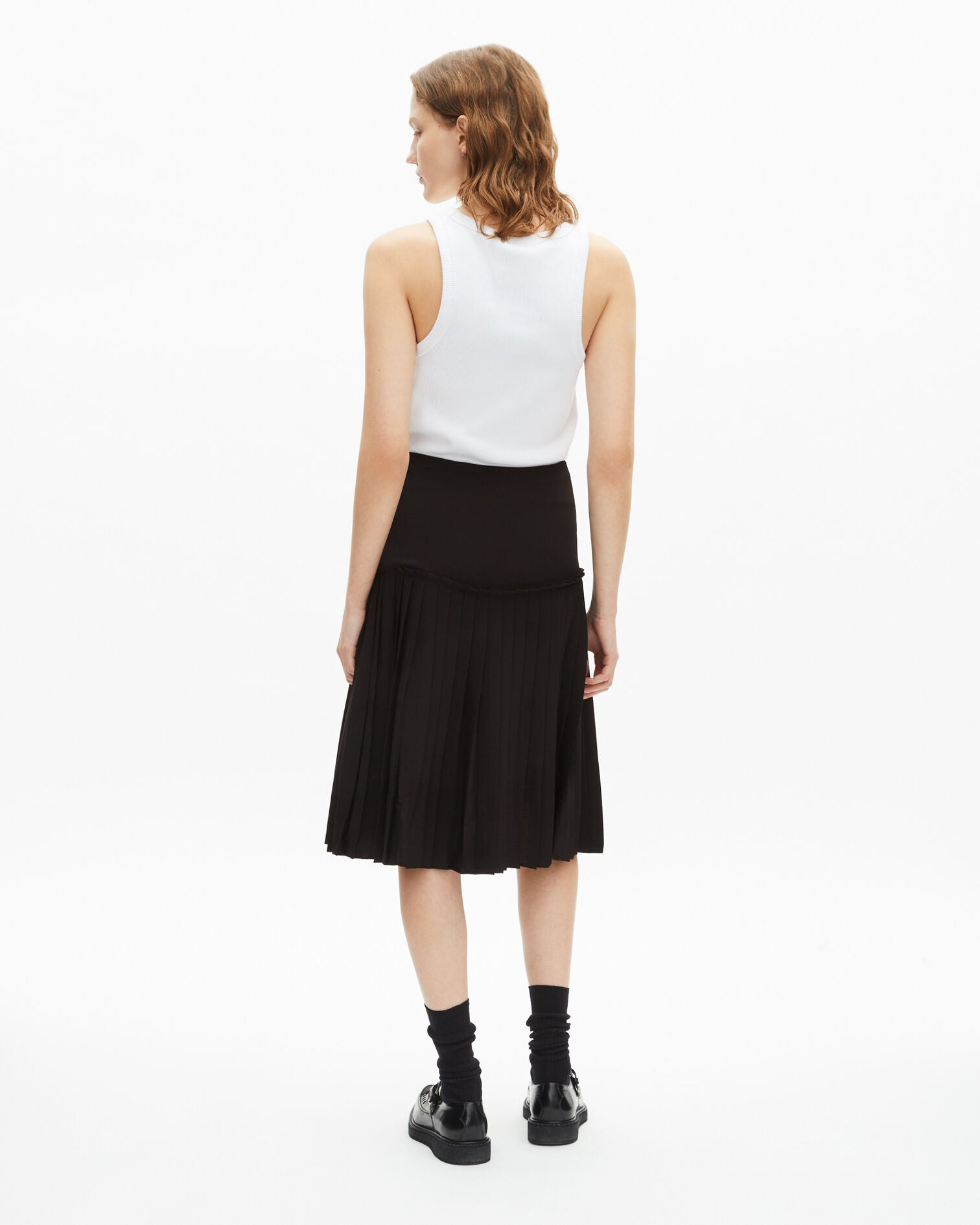 Jupe Midi Plissee - Black