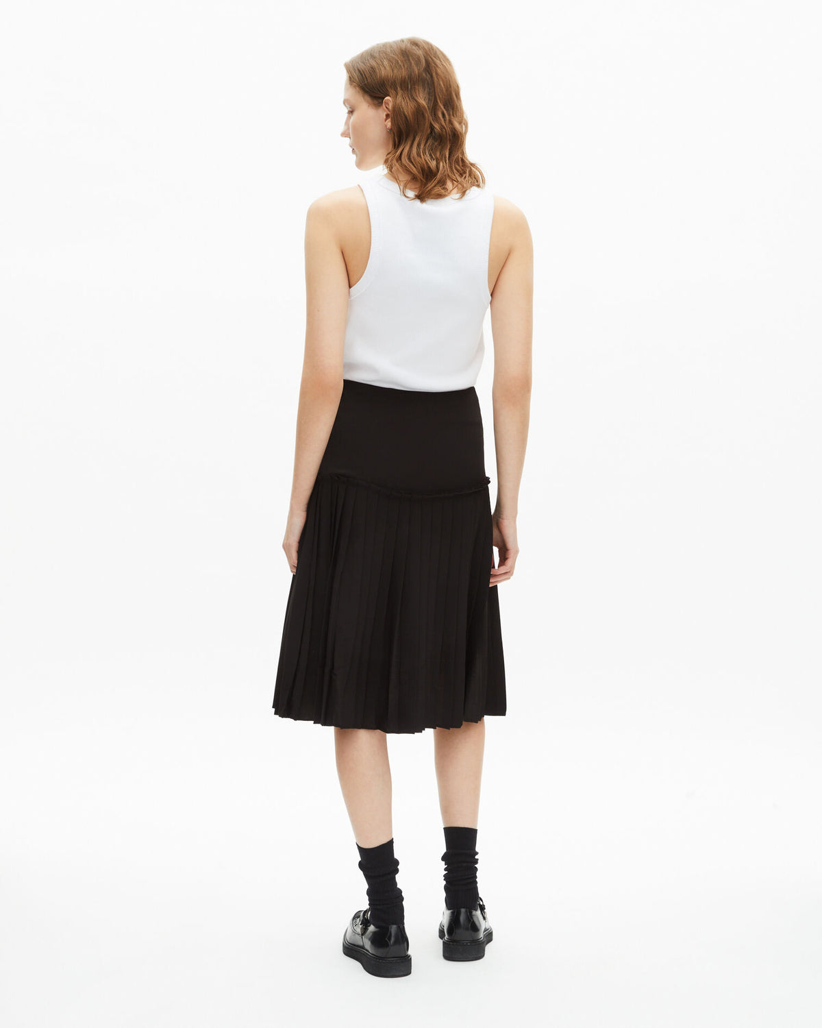 Jupe Midi Plissee - Black