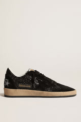 BALL STAR GLITTER UPPER NYLON TONGUE SUEDE TOE STAR AND SPUR BLACK