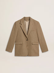 JOURNEY W'S SB OVER JACKET WIDE HARRINGBONE WOOL