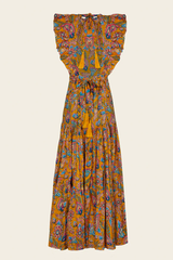 Vestido Espalda Descubierta Mostaza