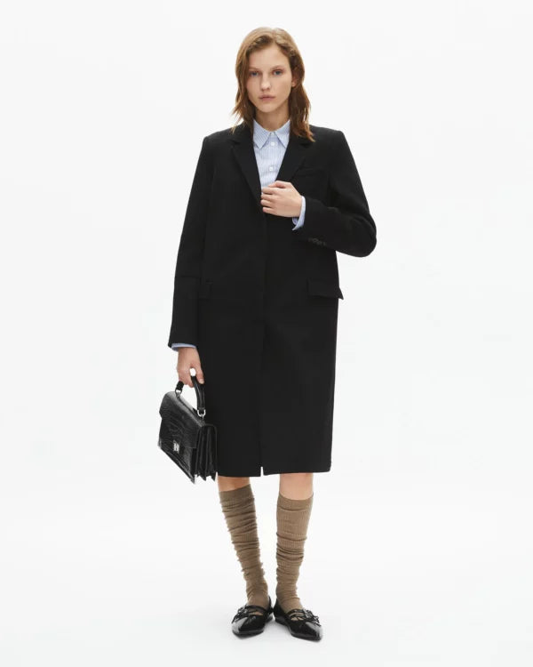 Manteau Mi Long Avec Details Surpiqure