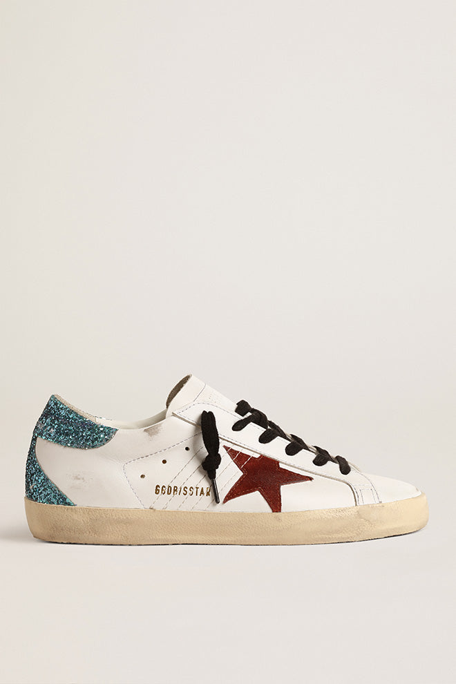 SUPER-STAR LEATHER UPPER SUEDE STAR GLITTER SPUR AND HEELLEATHER