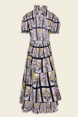 Vestido Cuello Tirilla Cuadros Negros