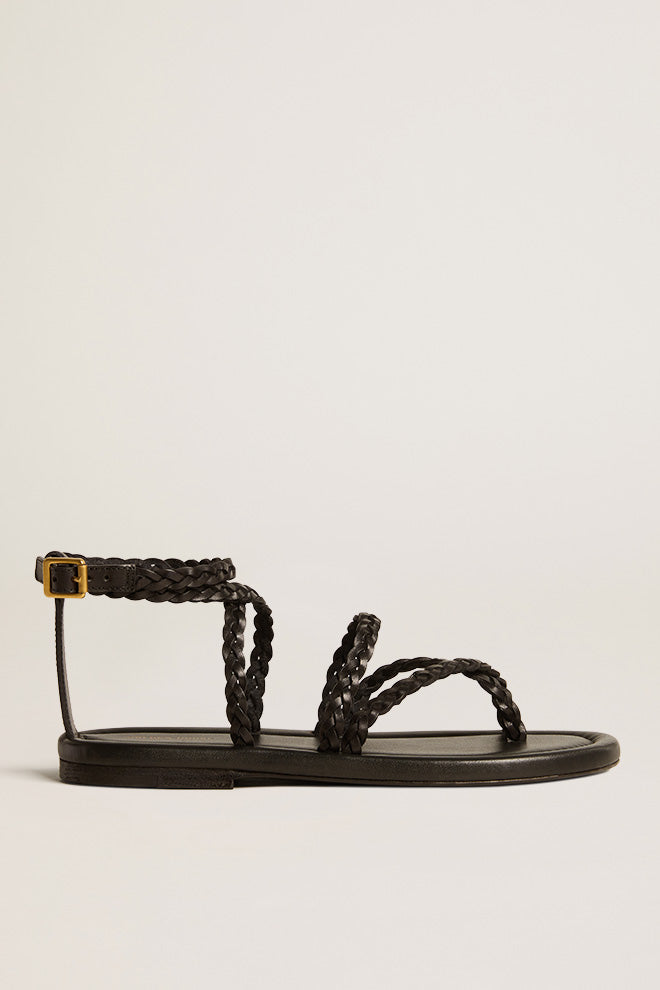 PENELOPE BLACK LEATHER SANDAL