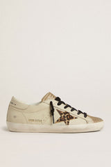 SUPER STAR LEATHER UPPER GLITTER TOE AND TONGUE LEATHER HEEL LEOPARD HORSY STAR