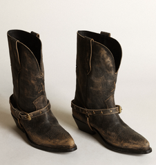 WISH STAR LOW SHINY LEATHER UPPER BELT AND CHAIN
