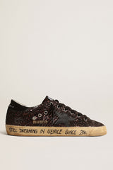 SUPER-STAR GLITTER UPPER SUEDE TONGUE LEATHER STAR