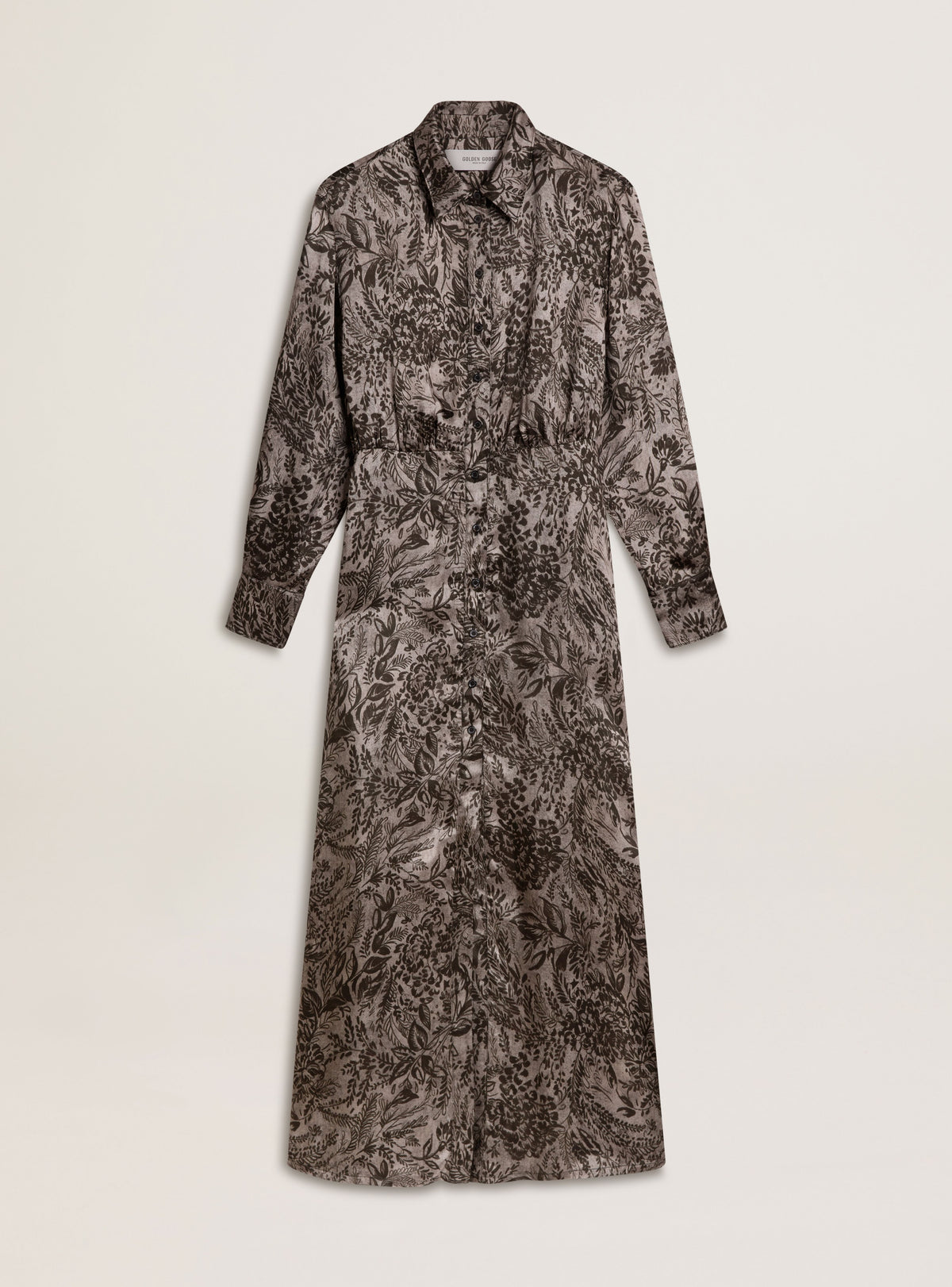 GOLDEN W'S LONG SLEEVES ANKLE LENGTH CHEMISIER NAIKE VISCOSE TWILL TOILE DE JOUY ALL-OVER PRINTED
