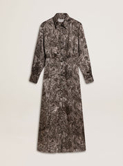GOLDEN W'S LONG SLEEVES ANKLE LENGTH CHEMISIER NAIKE VISCOSE TWILL TOILE DE JOUY ALL-OVER PRINTED