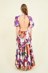Vestido Espalda Descubierta Maxi Flor