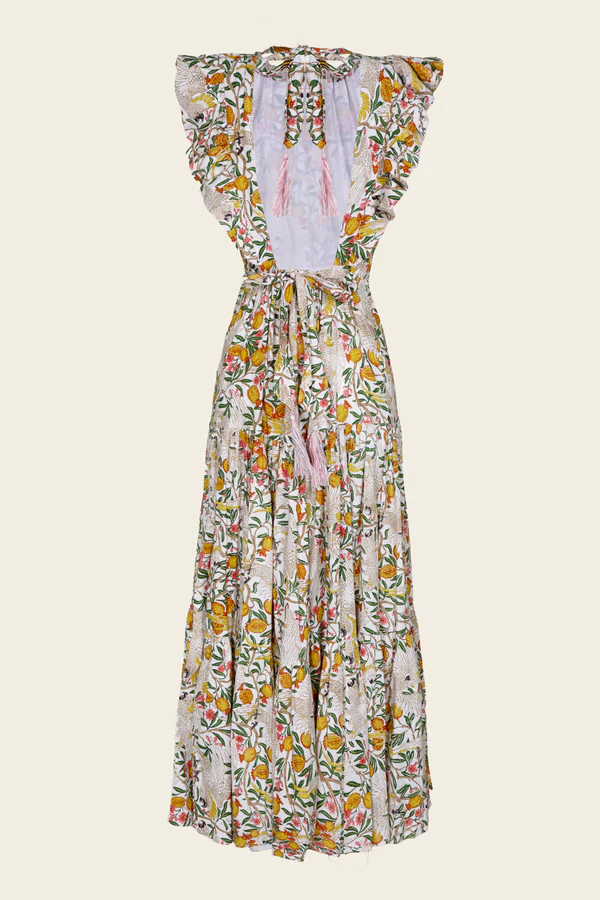 Vestido Espalda Descubierta Blanco Loros