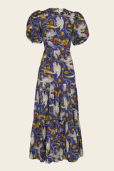 Vestido Espalda Descubierta Azul Loros