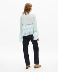 Chemise A Volant Avec Bretelles - Baby Blue