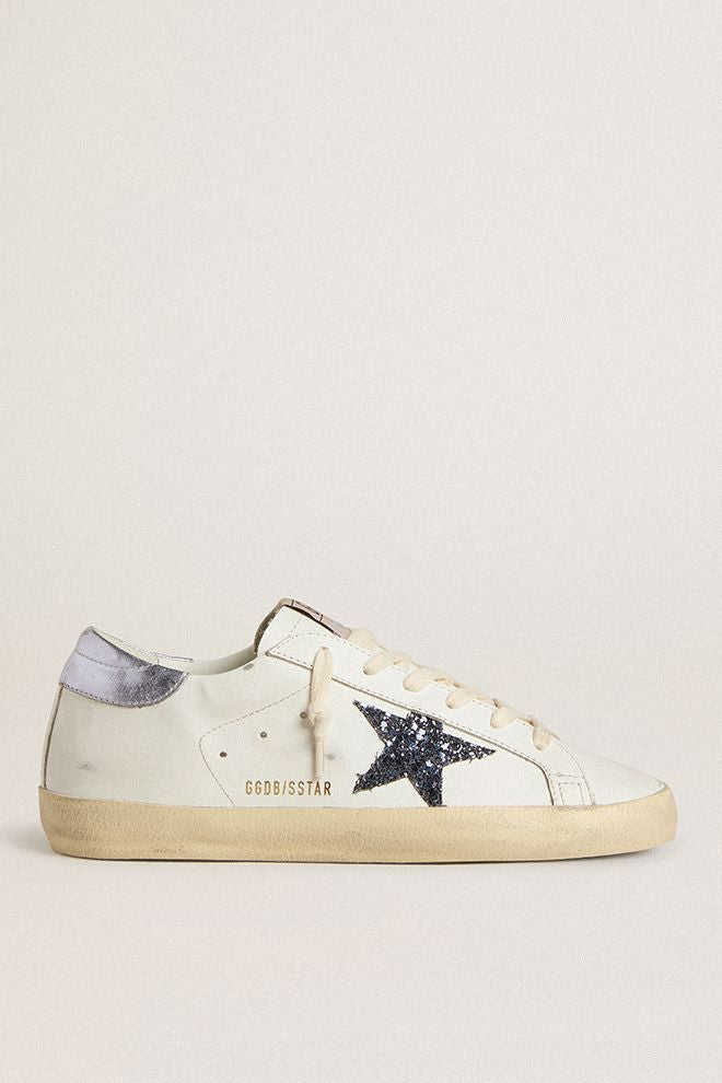 SUPER STAR LEATHER UPPER AND TOE GLITTER STAR LAMINATED HEEL