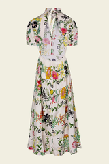 Vestido Cuello Tirilla Flores