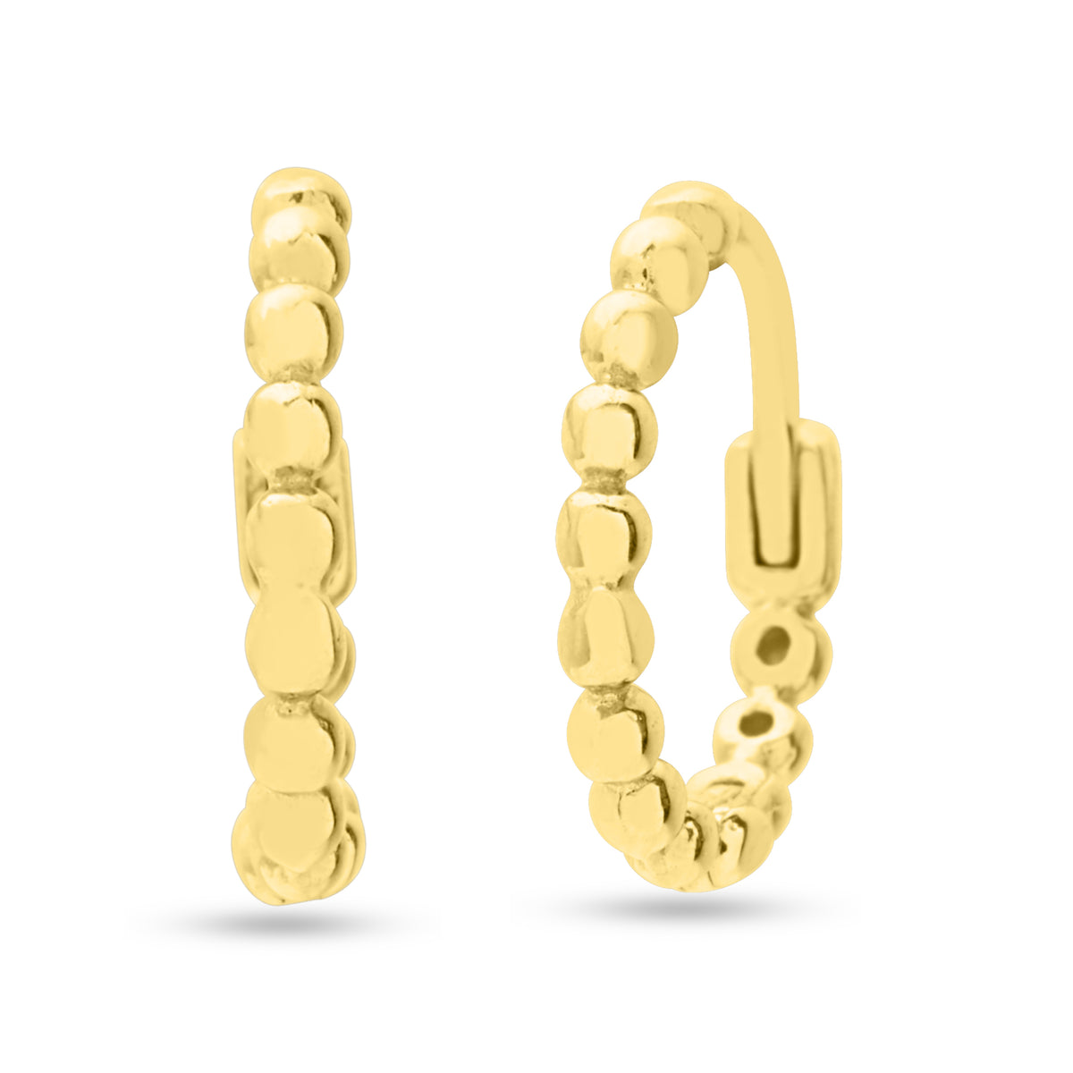 Aros Argolla Bolitas de Oro