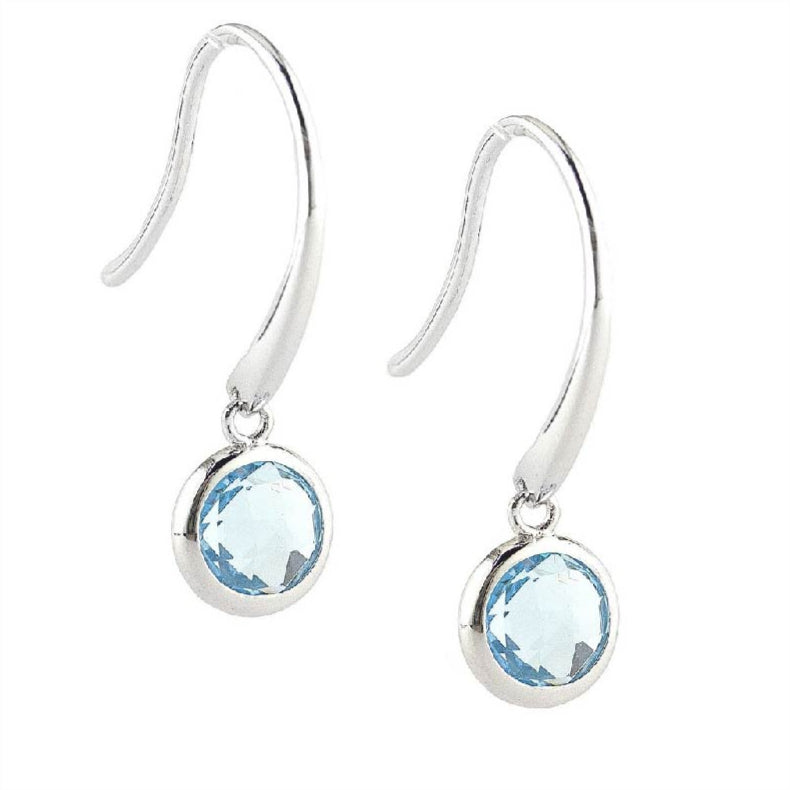 Aro Colgante Plata con Topacio Azul