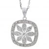 COLLAR PLATA Y BRILLANTES FLOR CUADRADO - Imagen 2