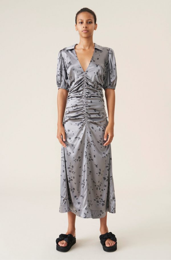 SILK STRETCH SATIN DRESS