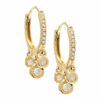 Aros argollita con 3 brillantes colgando