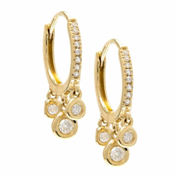 Aros argollita con 3 brillantes colgando
