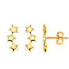 Aros tipo climber 3 estrellitas oro 14k