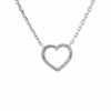 Collar plata, corazón con brillantes