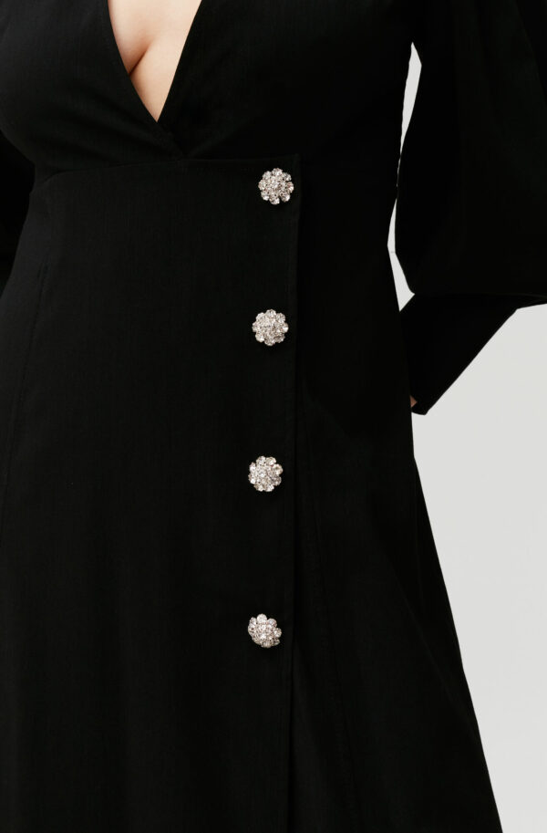 F6391 MELANGE SUITING WRAP DRESS - Imagen 4