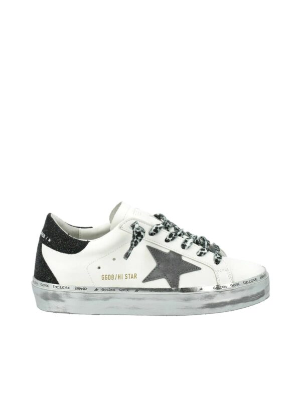 HI STAR LEATHER UPPER SUEDE STAR RESINED GLITTER HEEL AND SPUR SPARKLE FOXING