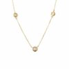 Cadena oro amarillo 14k  con 3 brillantes.