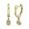 Aros argolla con gota  pavé de brillantes