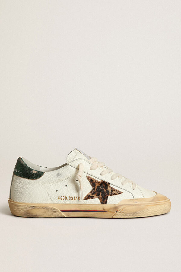 SUPER-STAR PENSTAR DRUMMED LEATHER UPPER LEO HORSY STAR VINTAGE LAMINATED HEEL LINE FOXING SNEAKERS