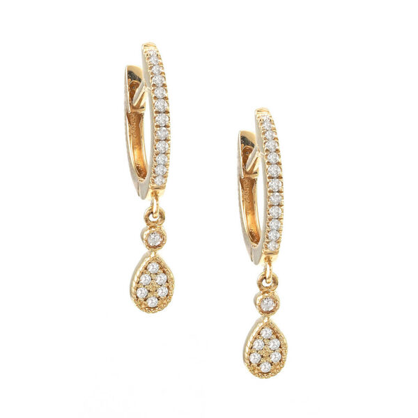 Aros brillantes argolla con gotita