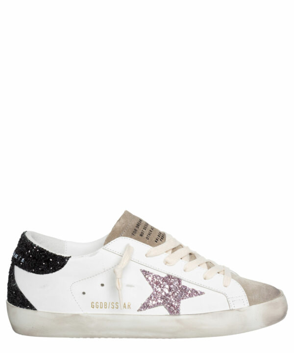 SUPER-STAR LEATHER UPPER SUEDE TOE GLITTER STAR HEEL AND SPUR