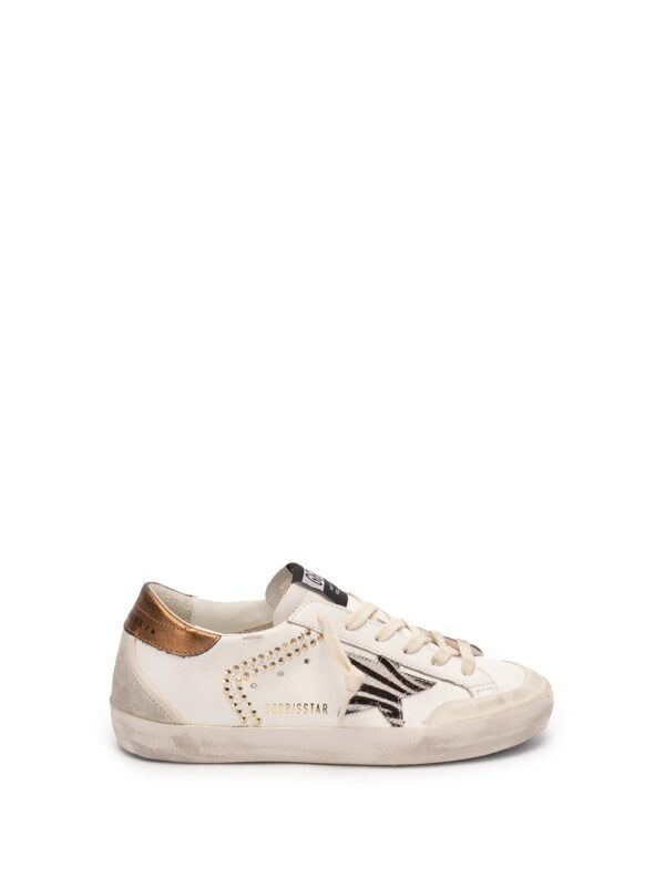 SUPER-STAR PENSTAR LEATHER UPPER WITH STUDS ZEBRA HORSY STAR MATT LAMINATED HEEL SUEDE SPUR WITH TRI