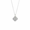 Cadena con colgante tipo flor, plata con brillantes