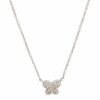 Collar oro blanco trébol con brillantes