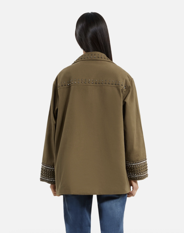 BLOUSON DENIM DELAVE AVEC STUD - Imagen 3