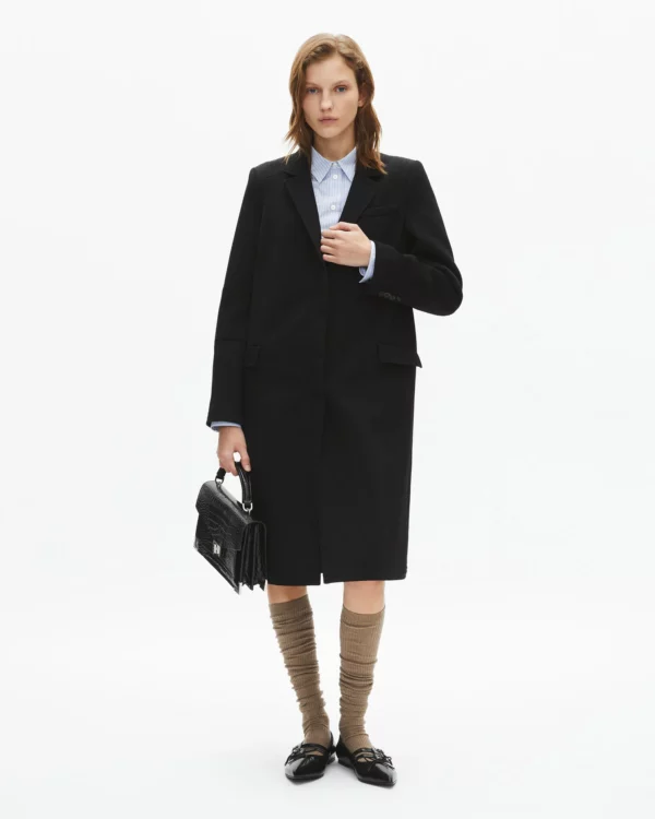 MANTEAU MI LONG AVEC DETAILS SURPIQURE - Imagen 2