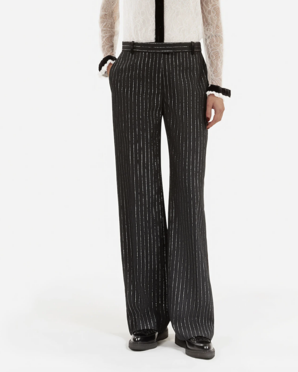 PANTALON LARGE DETAIL BANDE SATIN - Imagen 4