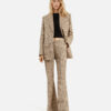 Prince of Wales wool flare pants
