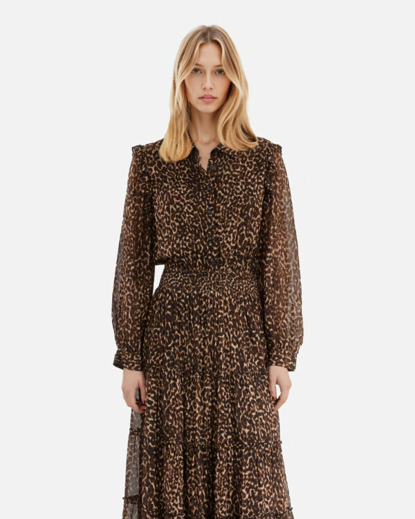 ROBE MANCHE COURTE A VOLANT - Imagen 3