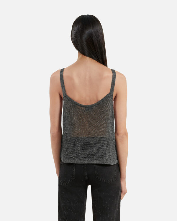 Gray chainmail effect tank top - Imagen 3