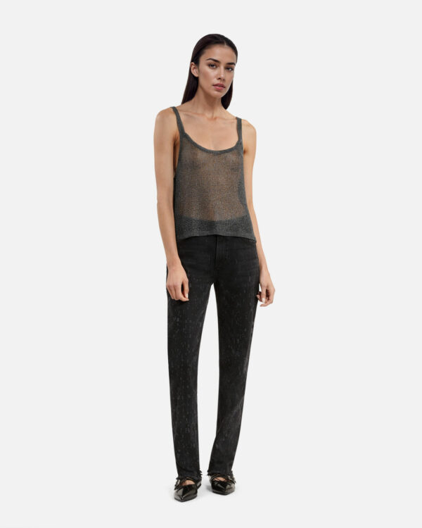Gray chainmail effect tank top - Imagen 4